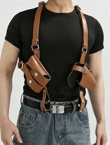 Retro Leather Underarm Holster, Functional Chest Bag for Outdoor Commuting (Sports & Outdoor Accessory, Gym Shoulder Bag)