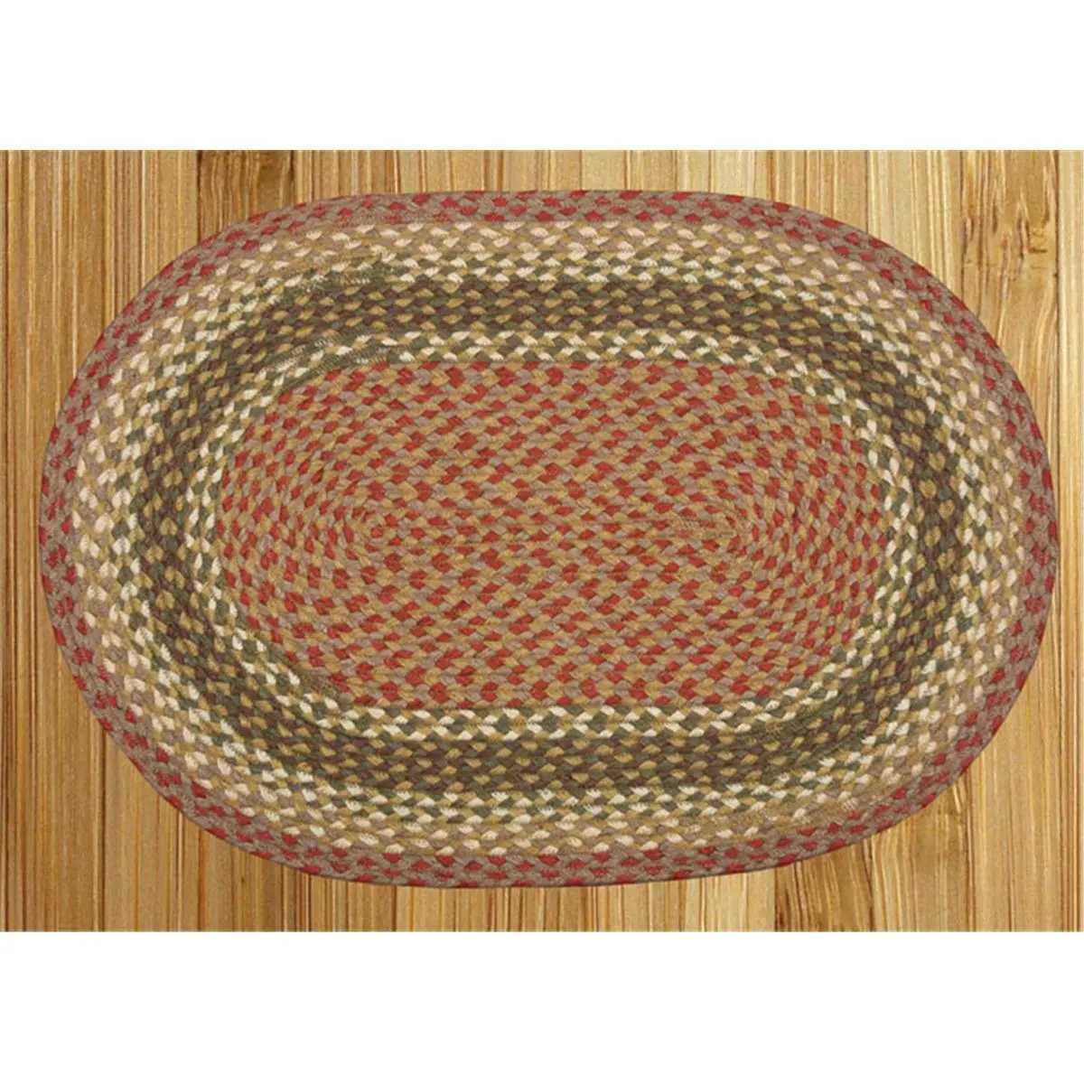 Capitol Earth Rugs 03-024 Olive-Burgundy-Gray Jute Braided Rug
