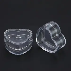 10pcs Heart-Shaped Plastic Cosmetic Jar Set - Refillable Travel Containers for Lip Balm, Lip Moisturizer, Cream & More - Odorless