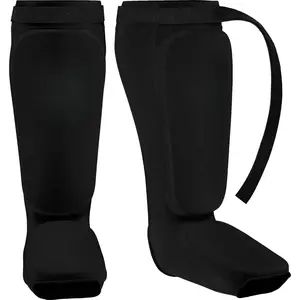 Shin Guards Kickboxing Muay Thai, SATRA Approved, MMA Leg Instep Protection Pads, Sparring Training Martial Arts Boxing, Elasticated Padded Protector, Karate BJJ Taekwondo Gear, Men Women