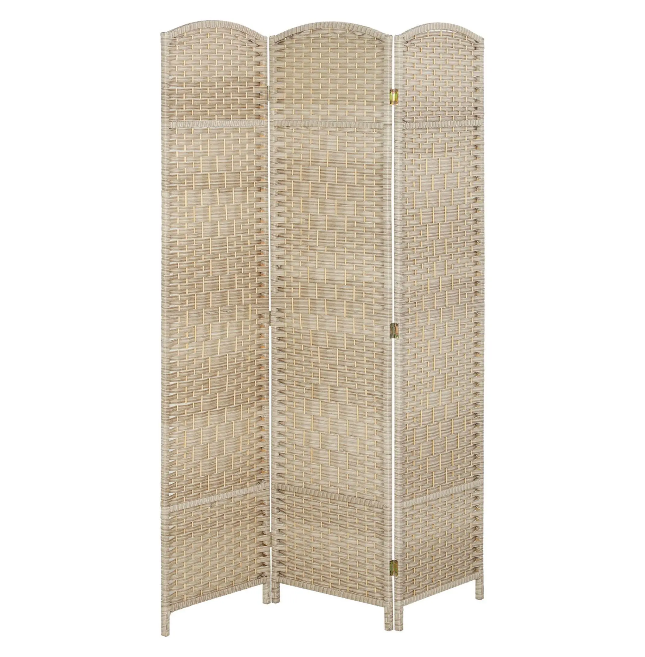 Room Divider 6ft Tall 3 Panel, Freestanding Privacy Screen, Wood Frame Partition for Home Office, Washed Oak Finish Default Title
