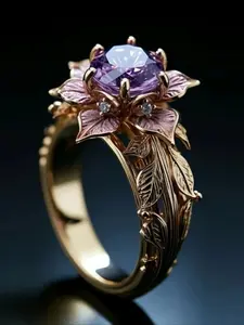 Elegant Rose Flower Ring with Sparkling Artificial Zirconia, Perfect for Wedding Engagement Anniversary New Year Jewelry Gift