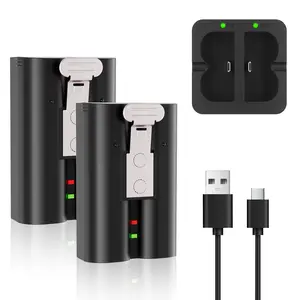 POERUNI 2-Pack 6800mAh Rechargeable Replacement Batteries for Ring Doorbell with Charger Station Compatible with Video Doorbell 2/3/3 Plus/4 Spotlight Cam & Stick Up Cam