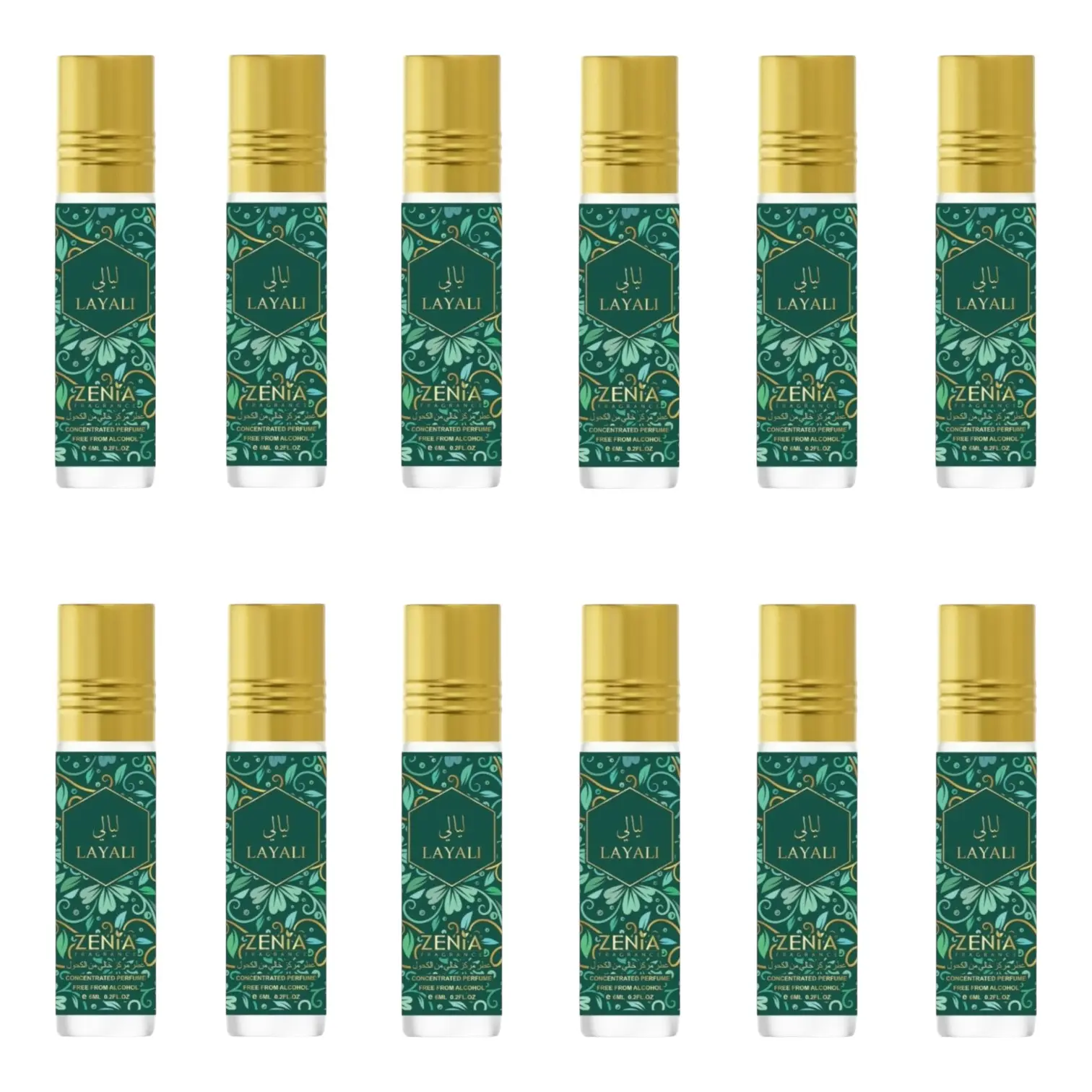 (12 Pack) Layali - 6ml (.2 oz) Perfume Oil Roll-On by ZENIA