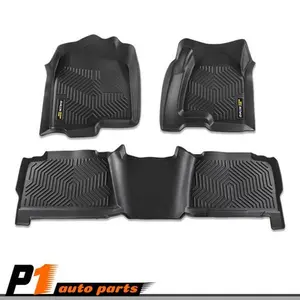 Car Floor Mats, TPE Automotive Floor Mats - Fits 1999-2006 Chevy Silverado/GMC Sierra Extended Cab, Front & Rear, Waterproof, Durable Truck Accessories