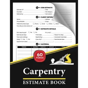 Carpentry Estimate Book: 60+ Roofing Work Order Forms | Track Client Contact Information & Sketch Grid to Draw plans & Layouts Paperback – May 2, 2025