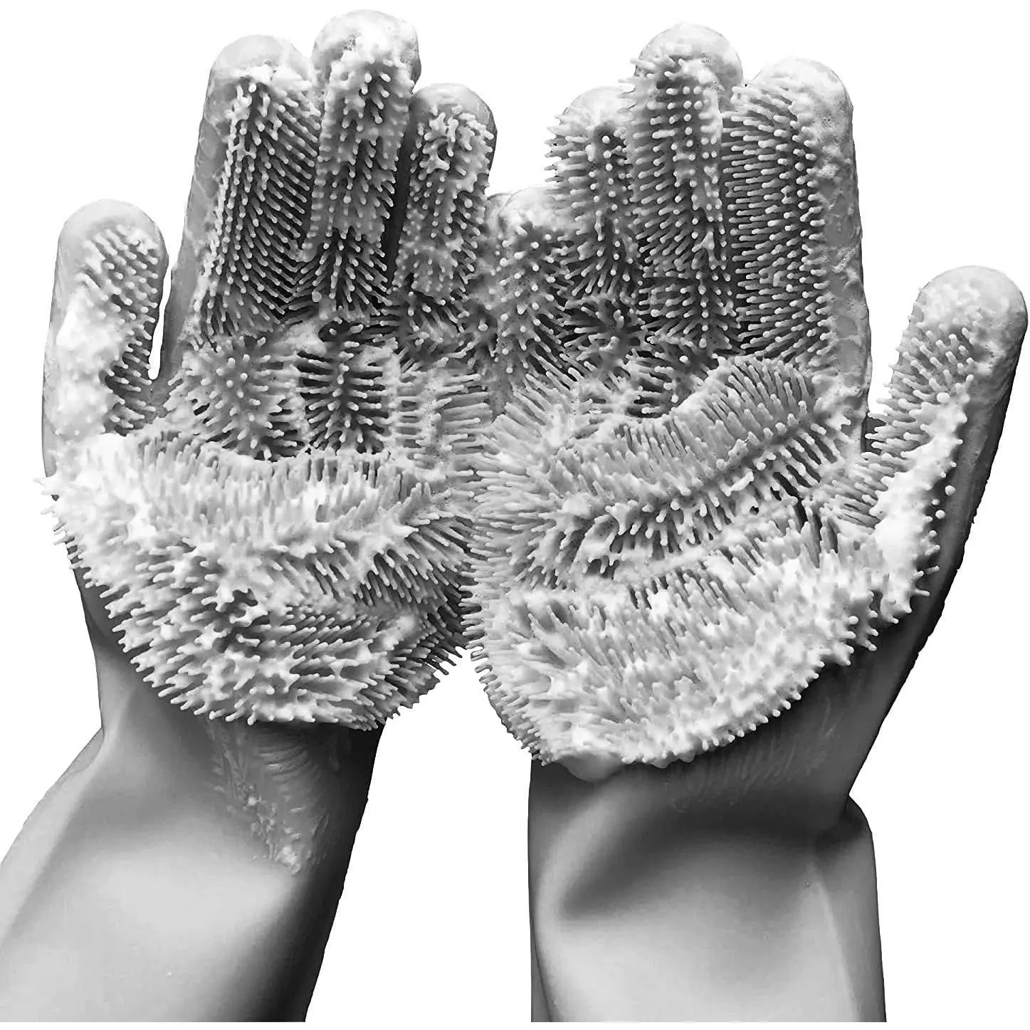 Dishwashing Gloves, Pet  Rubber Scrubbing for Dishes, Sponge Wash Cleaning with Scrubbers (13.6" L)