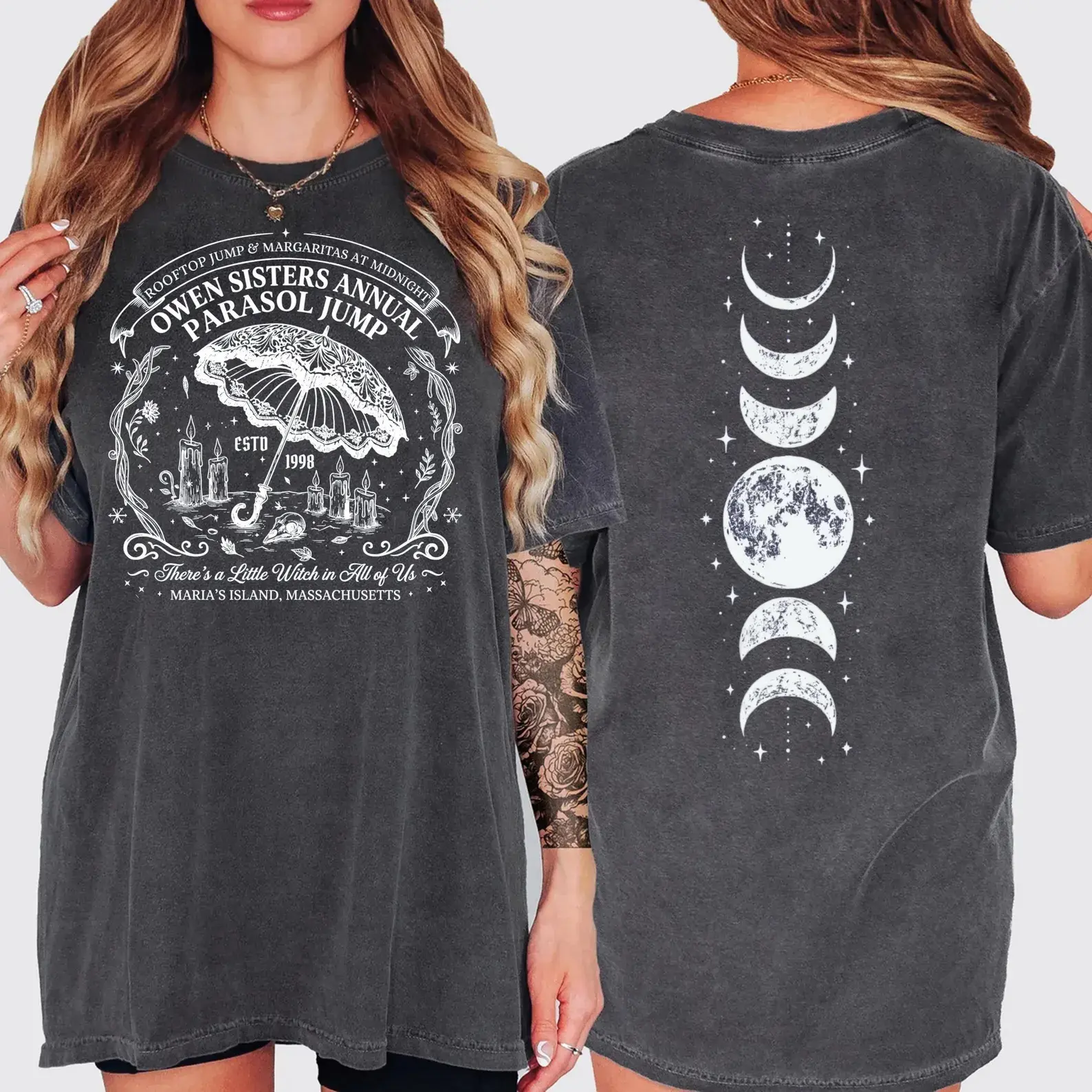 Owens Sisters Annual Parasol Jump 2 Sides Shirt, Practical Magic Tee, Midnight Margaritas, 90s Movie Fan Gift