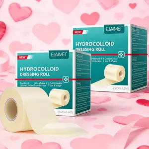 2box Hydrogel Dressing Roll (2 Inch X 11.8 Feet), Hydrocolloid Ultra Soft Breathable Skin-Friendly Design, Waterproof Strong Adhesive, Wound Care, Self Adhesive Bandage