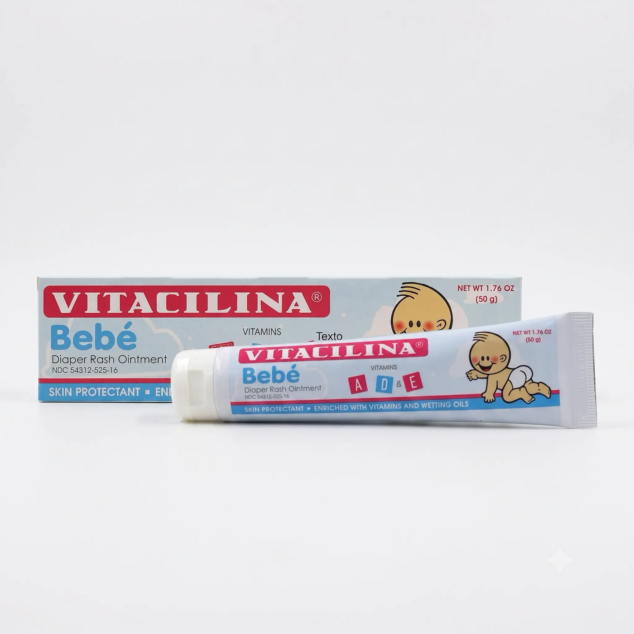 Vitacilina Bebe Skin Barrier Protective Cream, 50g (1.76oz) Mild Daily Care for Delicate & Sensitive Skin