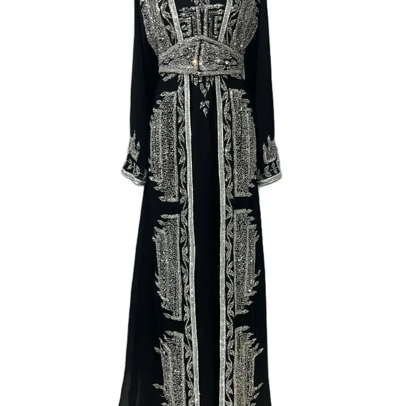High quality Layered Chiffon With silver beadings.