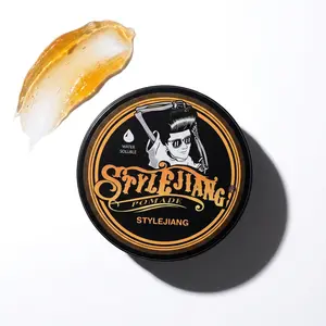 Strong Hold Hair Pomade 4oz, Long-Lasting Shine with Fresh Scent, Pomade Firme Hold Original Fragrance， Thick & Stubborn Hair,Water-Soluble Styling Cream for Curly, Men’s Hair Care Pomade (Black Hair / Blonde Hair)