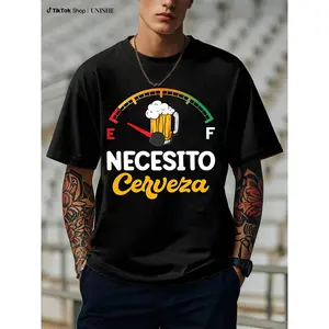 Celebrate with Beer Hilarious Necesito Cerveza T-Shirt Gift Unisex 100% Cotton Top-Grade Digital Print Comfortable & Vibrant Design