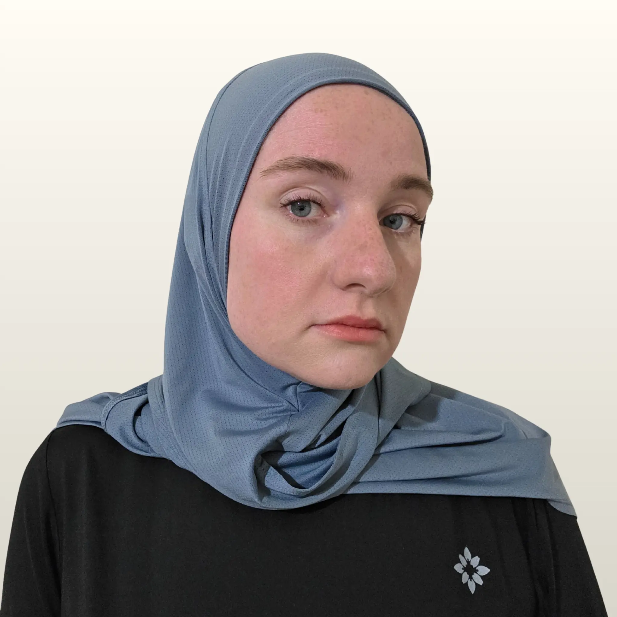 SnapFit Sport Hijab - Steel Blue, 1 Size, Mesh, Casual, Moisture-Wicking Instant Hijab for Sports Enthusiasts
