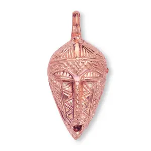 Heavy African Tribal Mask Real Copper Pendant