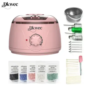 Dkwec New Upgraded Waxing Kit with 500g Hard Wax Beads, 25 Sticks for Hair Removal, 25 Treated Waxes & Clear Body Care - Gentle