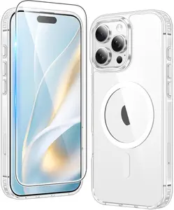 iPhone 16 Pro Case: iPhone 16 Pro Phone Clear Case Magnetic Military Grade Drop Protection Anti Yellowing Cell Phone Cover - Rugged Shockproof Protective Bumper Transparent Cases (A-Clear)