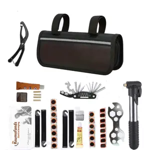 Bicycle Repair Kit B Version, Versatile Patch Tool Set and Pump, Comprehensive Tire Repair, Essential Gear for Outdoor Cycling and Emergency Repairs, Compact and Lightweight