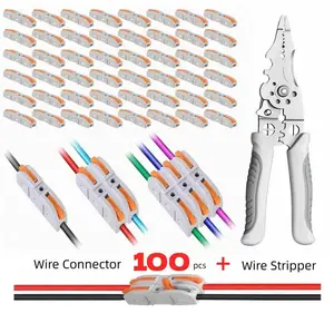 High Quality Quick Wire Connection Kit 50-100Pcs Lever Connectors with Wire Stripper for Automotive & Home Use
