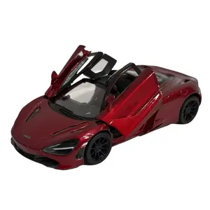 KINSMART McLaren 720S Die Cast Model Car 1:36 Scale Burgundy Openable Doors Pull Back Action Officially Licensed Diecast Collectible