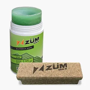 Rub-On Ski Snowboard Nordic Cross-Country Wax, UNIVERSAL + Natural Polishing Snowboard Cork