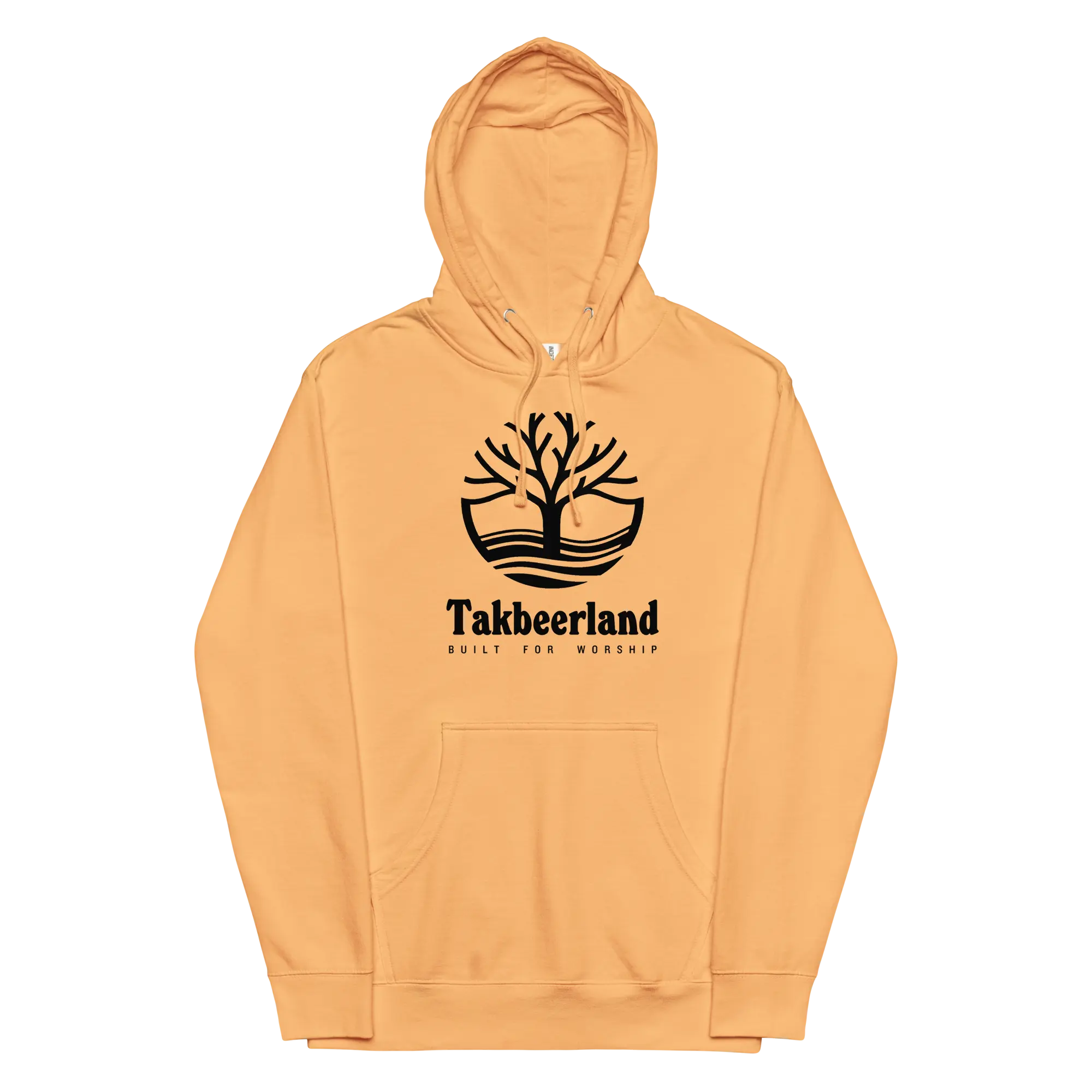 HOODIE Midweight (Adult) - TAKBEERLAND FULL LOGO (Centered/Large) - Black