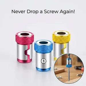 3-Pack - 1/4" (6.35mm) Metal Bit Holder - Ultra Strong Magnetizer for Screwdriver Bits - Must-Have DIY Home Repair Tool Accessory High Quality Hardware