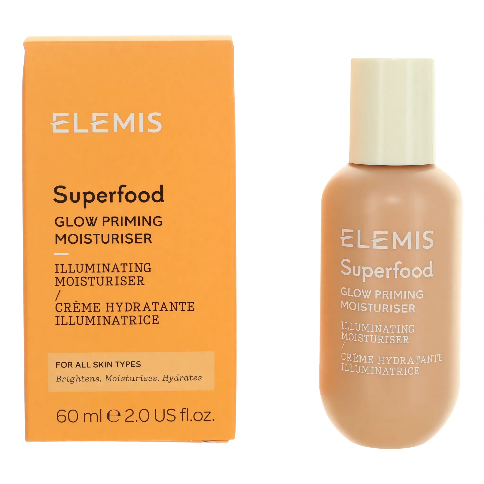 ELEMIS Superfood Glow Priming Moisturiser, Illuminating Face Primer with Green Tea for a Smooth and Dewy Look, 2 oz