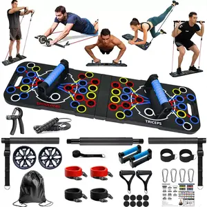 Multifunctional Push Up Board with Non-Slip Base & Resistance Bands, Portable Home Strength Training Equipment for Upper Body, Core and Abs, Efficient Workout Gear to Achieve Quick Fitness Results