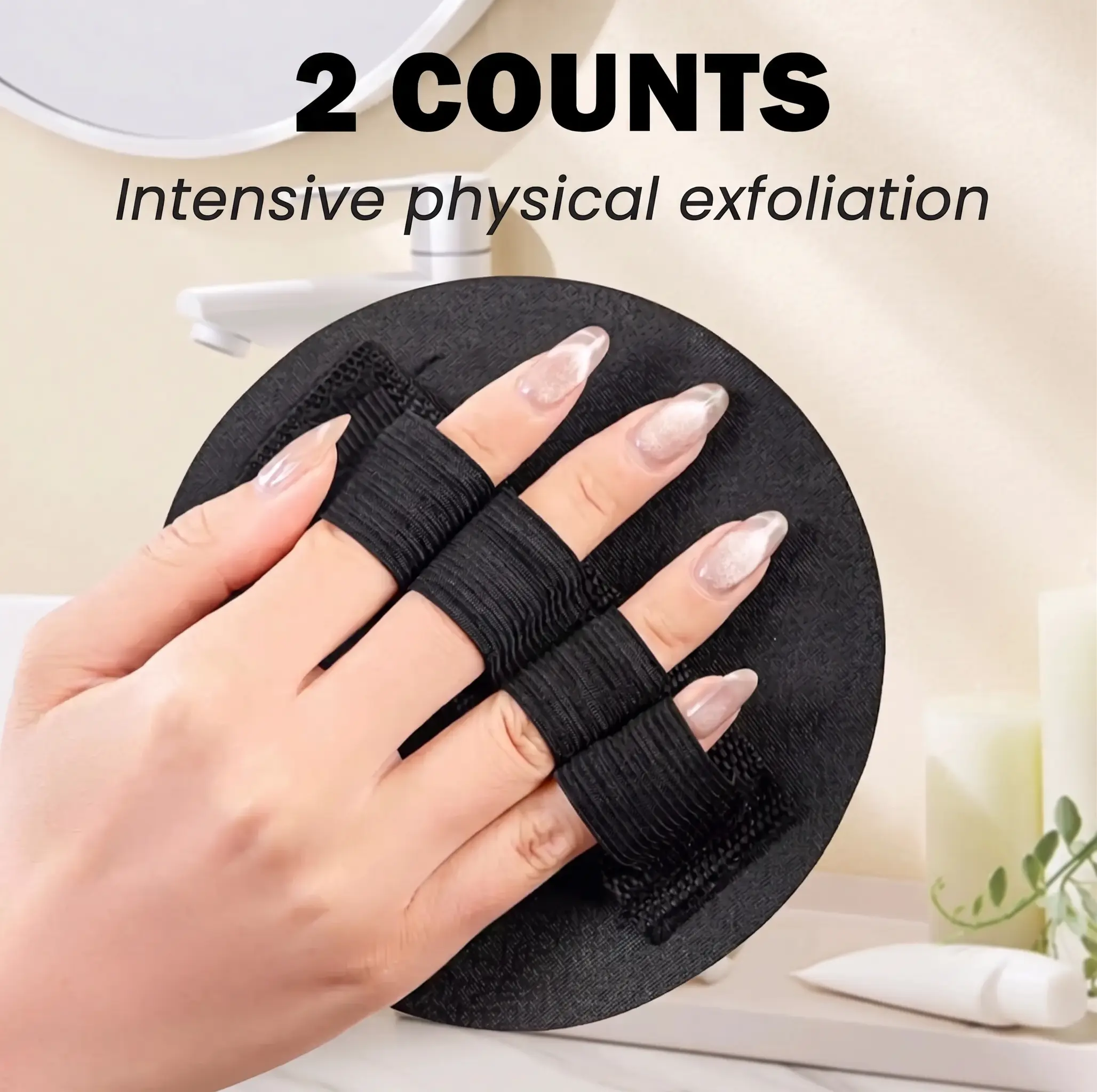 2 Counts Soft Rubber Shower Scrubber for Efficient Cleansing Body, Gentle Exfoliating Bath Brush for All Kinds of Skin and more Cleaning