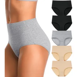 High Waisted Postpartum Underwear Womens Cotton Underwear Soft Breathable Full Coverage Stretch Panties Multipack