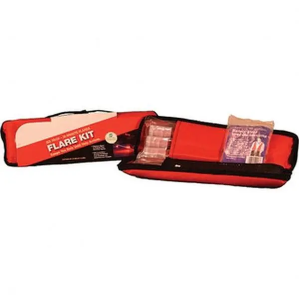 PRO-SAFE Compact Highway Safety Emergency Roadside Kit, 6-Piece Set with 6 20-Min. Fuses, 1 Polyester Orange Safety Vest, Storage Bag, PSC Code 4240 05-07-25G