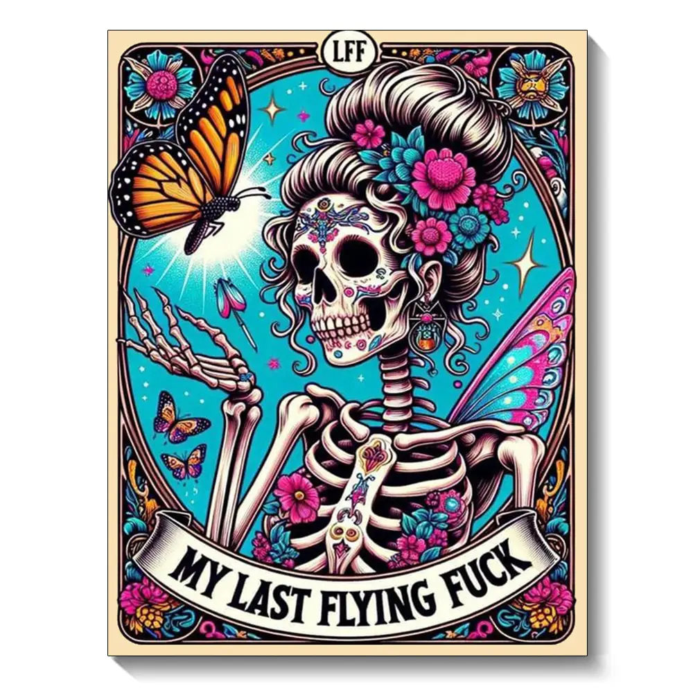 1Pc DIY Skull Art Diamond Painting Tarot Skull Woman Mosaic Cross Stitch Kit Full Round/Square Rhinestone Puzzle Inlay DIY Gift Decorative Painting 30