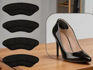 Heel cushion inserts for loose-fitting shoes, designed to improve fit and comfort. Effectively prevent heel slipping and blisters, suitable for men and women. Four pairs per set.
