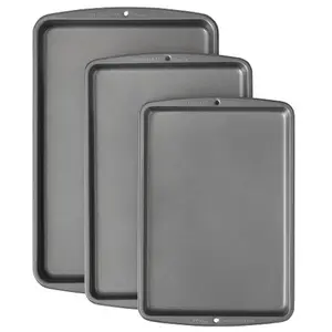 Wilton Bake It Better 3-Piece Cookie Sheet Pan Set, Non-Stick