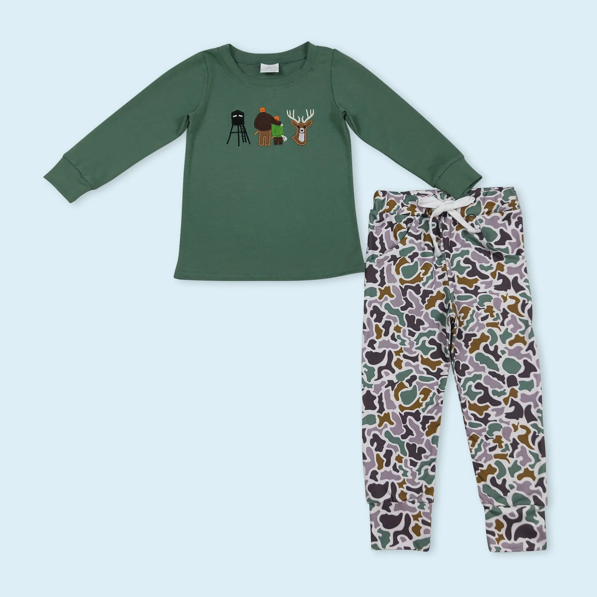 Deer hunting season top camo pants kids boy fall season outfits