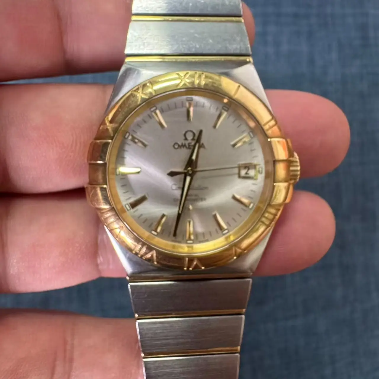 Omega automatic mechanical watch, Zodiac series, 18K gold, case diameter 35 mm（watch）