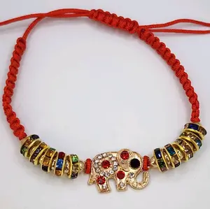 ELEPHANT bracelet hand-woven adjustable RED BEAUTIFUL STYLE