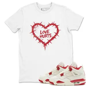 4 Valentines Day Shirt, 4 Valentines Day Graphic T-Shirt, Graffiti Love Hurts Tee Match Sneaker, Comfortable Stretch, Moves with You, Wardrobe Staple, For Any Season