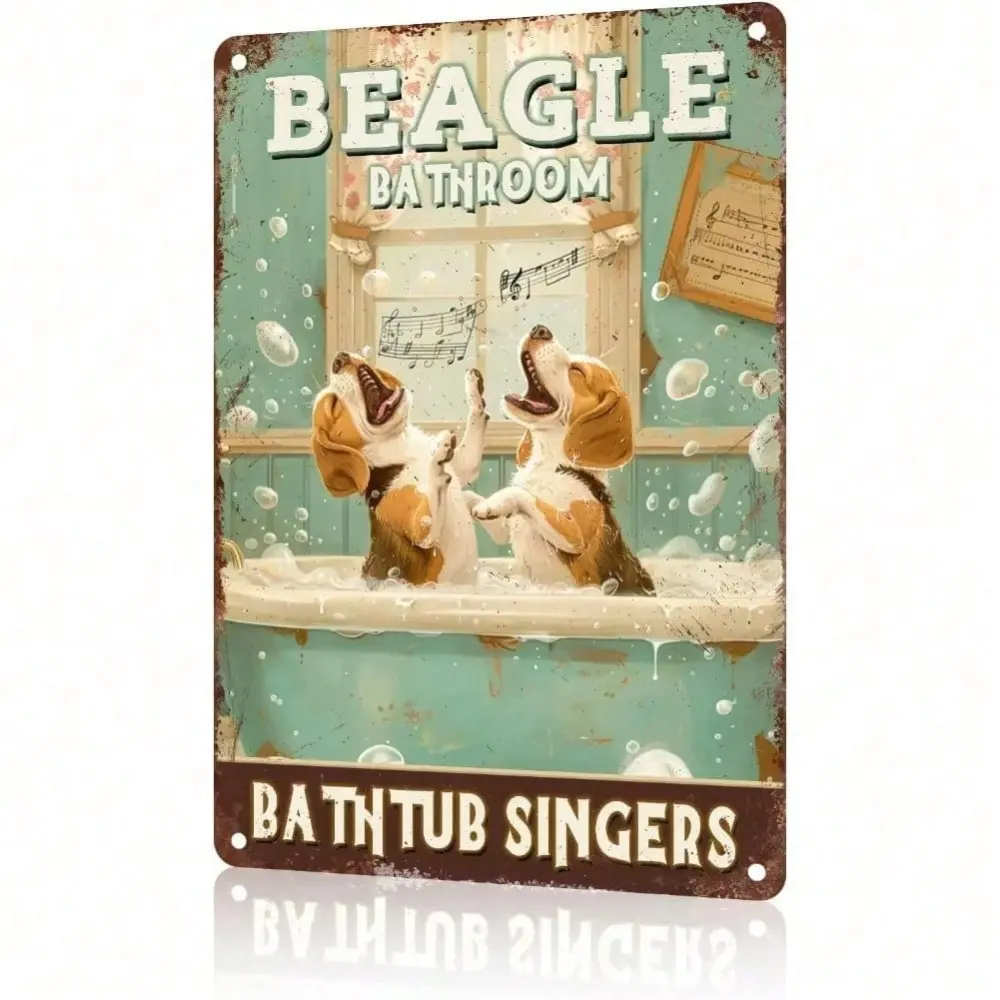 Aluminum Vintage Metal Sign Beagle Bathroom Singers Animal Design For Garage Family Bar Cafe Room Wall Decor Art Poster
