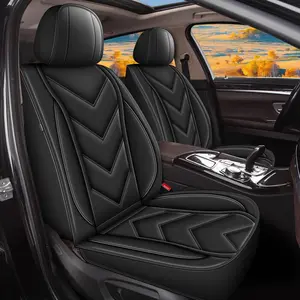 For Dodge Charger 2007-2023 2024 Seat Covers Full Set 5 Seats Leather Automotive Seat Covers Waterproof Seat Cushion Protector Compatible with Airbag(2 Rows 5 Seats,Black)