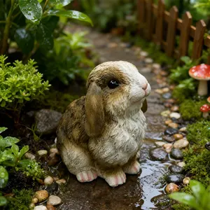 Bunny Decor Yard Outdoor Decorations, Easter Rabbit Figurines for Home & Garden, Cute Bunny Statues for Patio Lawn Balcony, Ideal Mother's Day & Housewarming Gift, Garden Sculptures