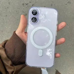 Transparent Phone Case For iPhone 17 Pro Max 16E 15 14 13 12 11 Pro Max Plus Air MagSafe Slim Clear Phone Case  Magnetic, Classic Hybrid Design, Shock Protection, Compatible With MagSafe