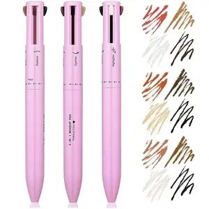 4 in 1 Makeup Pen Eyeliner Lip Liner Highlighter Eyebrow Liner All in One Makeup Pen Beauty Tool Women Travel