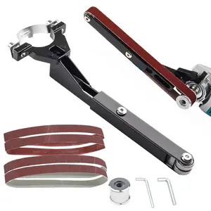 Mini DIY Sanding Machine Sanding Belt Set, 1 Set Sanding Machine Bracket with Screw & Wrench & Sanding Belt, 115mm/125mm Angle Grinding Tool Accessories