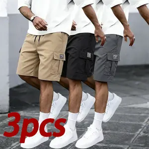 Men’s Cargo Bermuda Shorts, 3-Pack  Lightweight, Breathable, Multi-Pocket Workwear Style with a Trendy Street Aesthetic