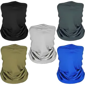 5 Pack Neck Gaiter Face Cover for UV Sun Protection, Dustproof Breathable Cooling Gator for Men Women Outdoor Sports wind protection