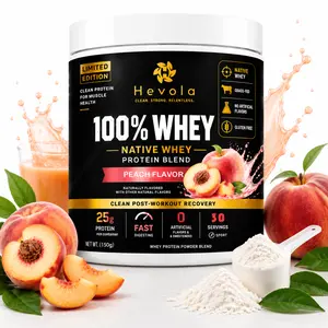 100% Whey Protein Powder — Post-workout whey protein isolate; contains 5.5g of BCAAs (Branched-Chain Amino Acids) and 2.6g of leucine; rich in essential amino acids.