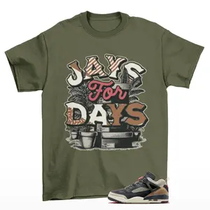 Stacked Jordan Spizike Low Anthracite Khaki Matching Sneaker Tee Shirt