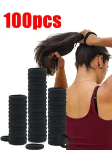 20/50/100pcs Large Elastic Hair Ties, Thick Seamless Hair Bands, Scrunchies, Elastic Hair Accessory, Suitable for Women and Girls, Durable Casual Hair Accessories